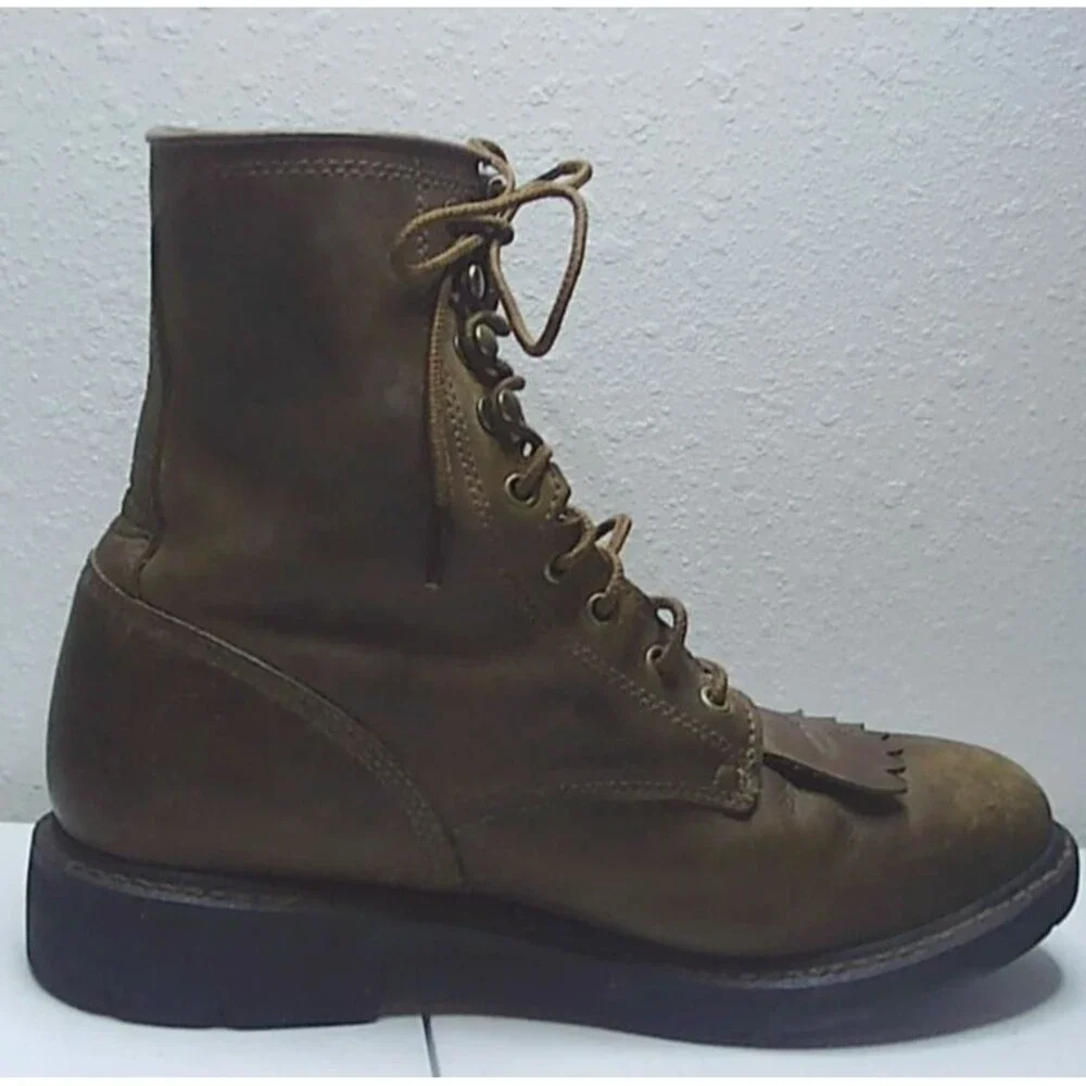 Ariat Heritage Lacer II Boots Oiled Brown Leather Western Work Men's  Sz 8.5D